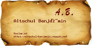 Altschul Benjámin névjegykártya